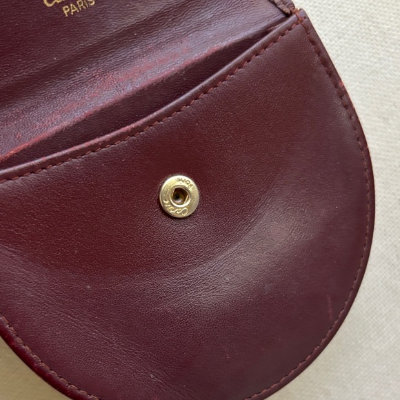 Cartier Burgundy Leather Coin Purse Snap Pouch with COA - Picture 5 of 13